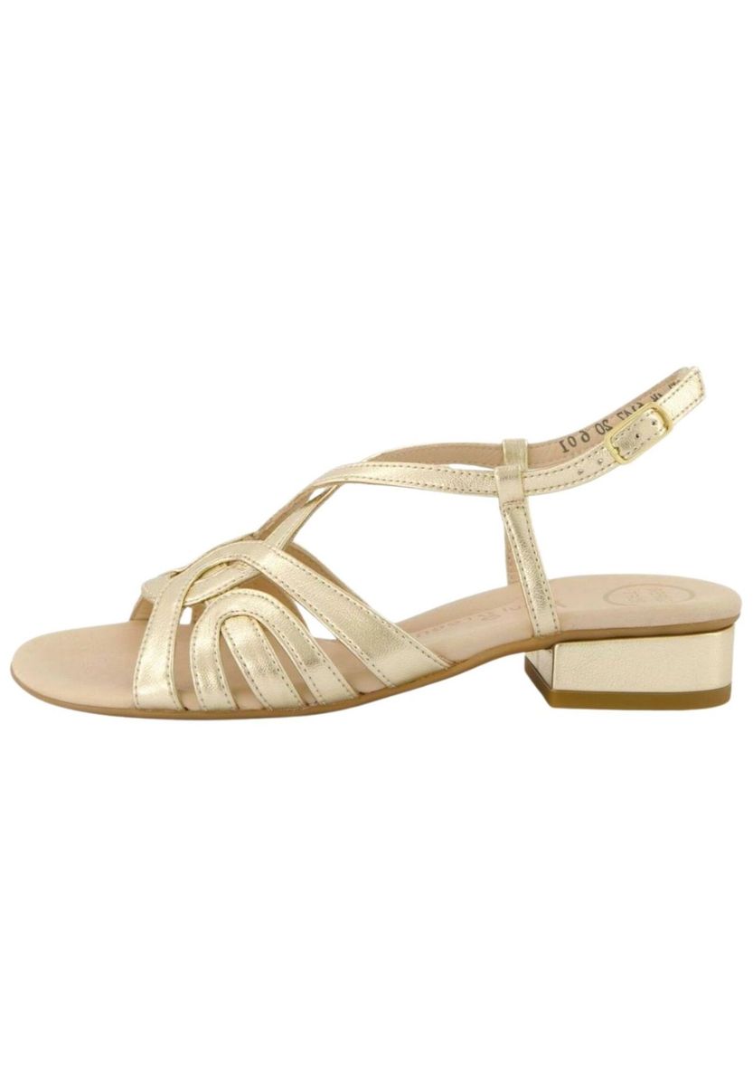Riemchensandalen mit Metallic-Blockabsatz
