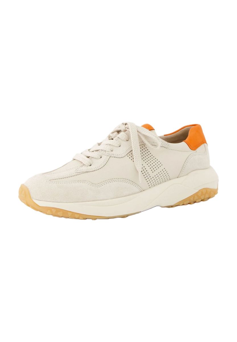 Leder-Sneaker mit Plateausohle