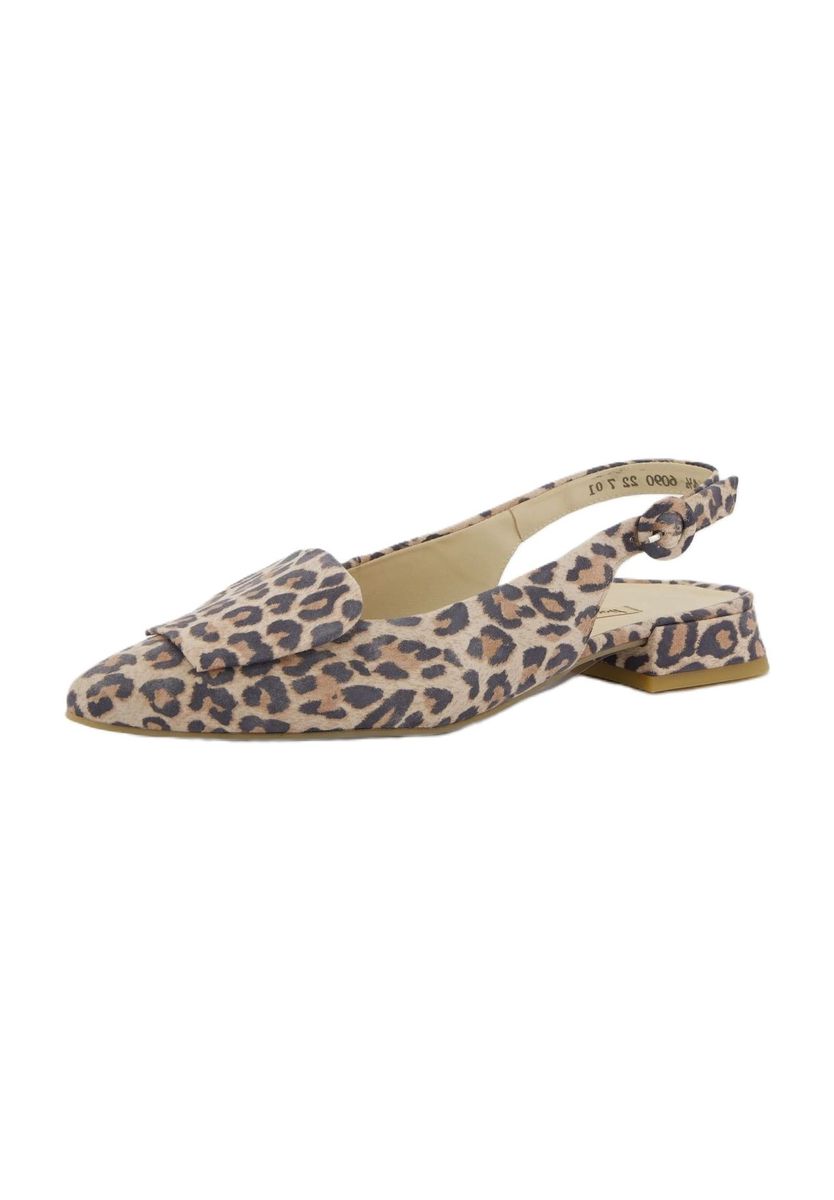 Spitze Slingback-Ballerinas mit Leopardenmuster