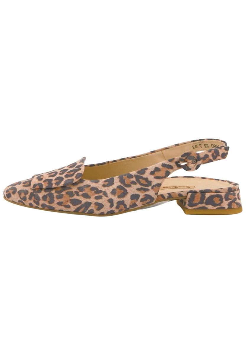 Spitze Slingback-Ballerinas mit Leopardenmuster