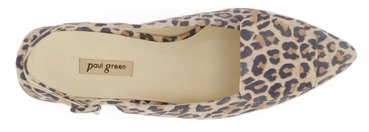 Spitze Slingback-Ballerinas mit Leopardenmuster