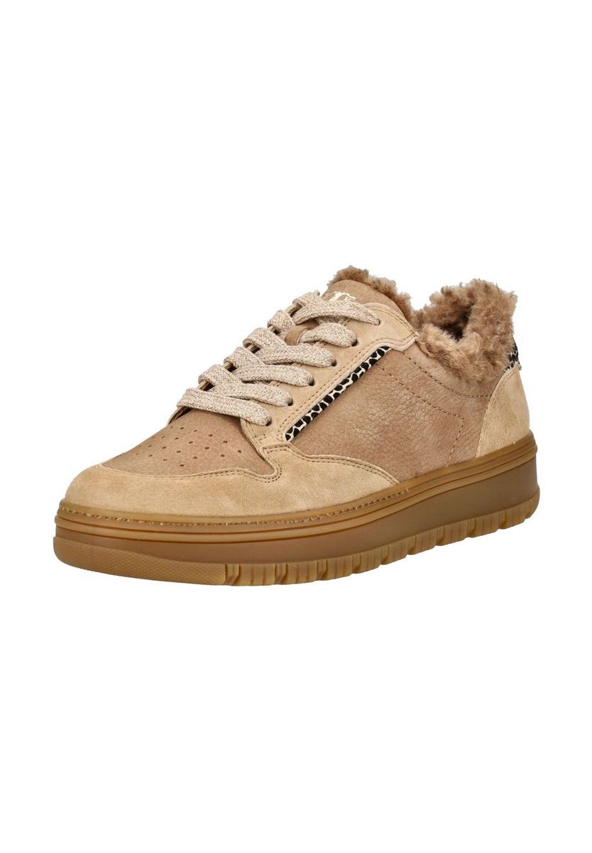 Gefütterte Leder-Plateau-Sneaker