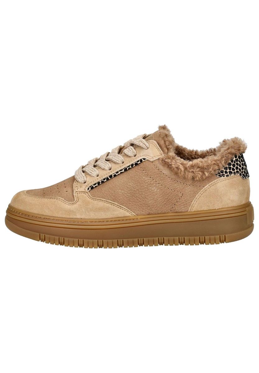Gefütterte Leder-Plateau-Sneaker