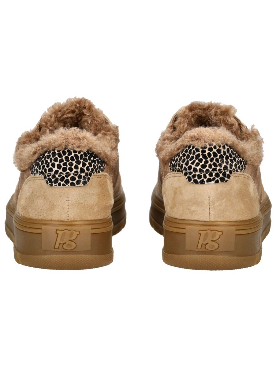 Gefütterte Leder-Plateau-Sneaker
