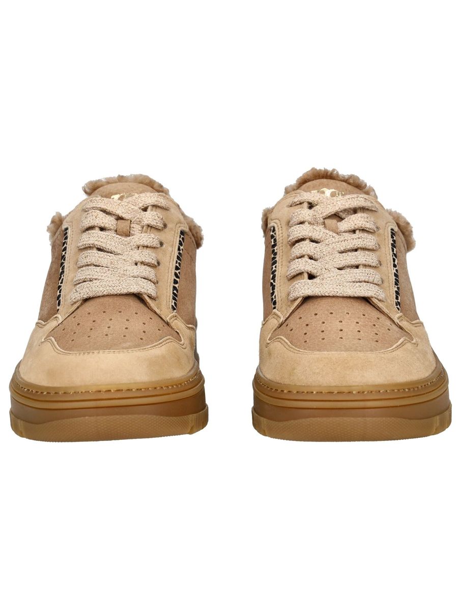 Gefütterte Leder-Plateau-Sneaker