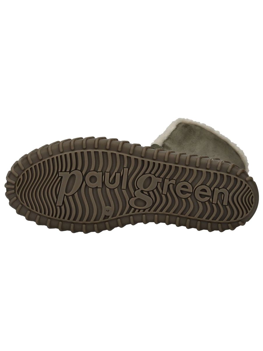 Schnürstiefelette mit Lammfellfutter aus Veloursleder