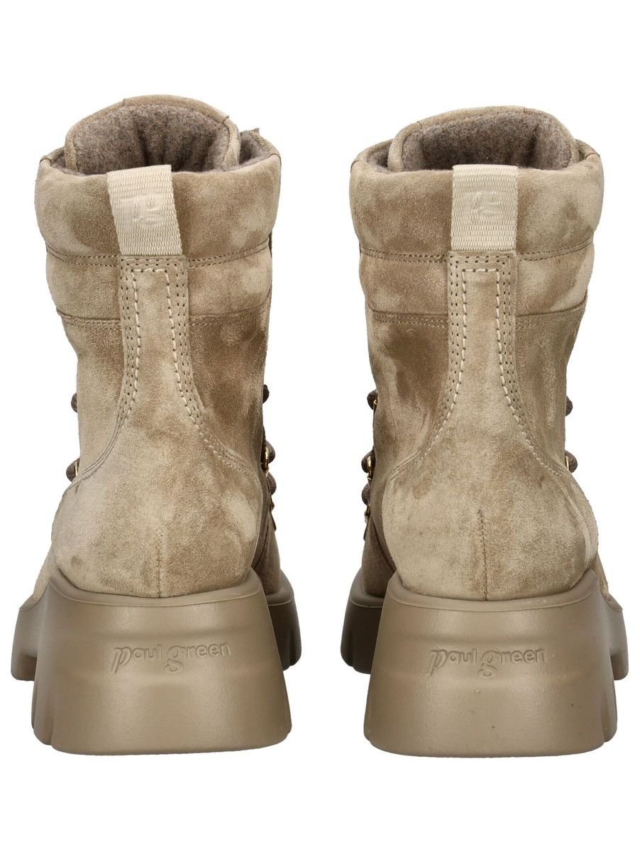 Veloursleder-Schnürstiefeletten mit Plateausohle