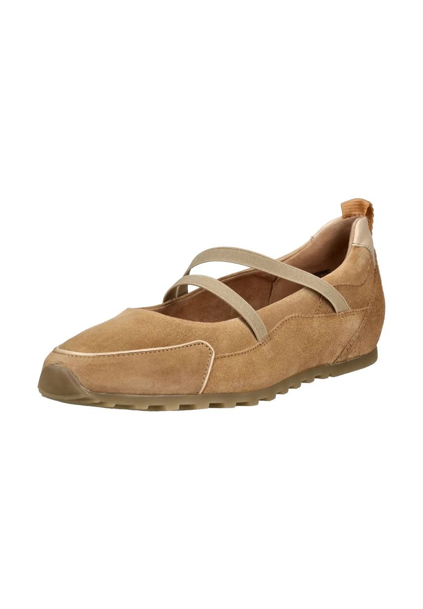 Suede-Ballerinas mit Kreuzriemen