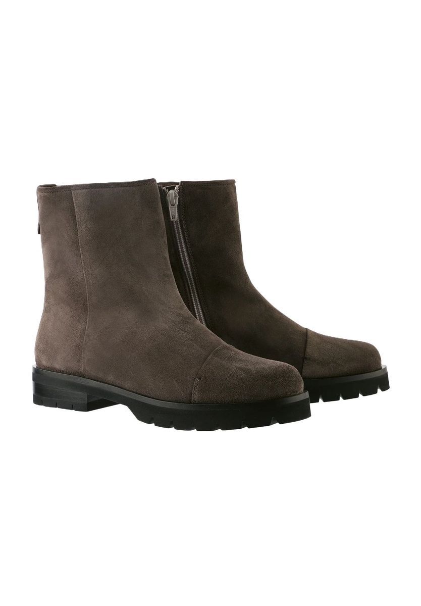 Stiefeletten aus Veloursleder mit Profilsohle