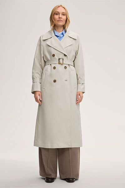 Doppelreihiger Trenchcoat aus Seidenmischung