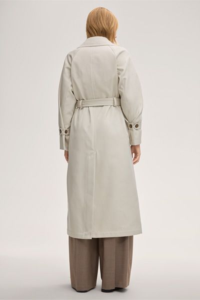 Doppelreihiger Trenchcoat aus Seidenmischung
