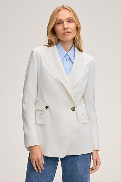 Doppelreihiger Blazer aus Wollstretch