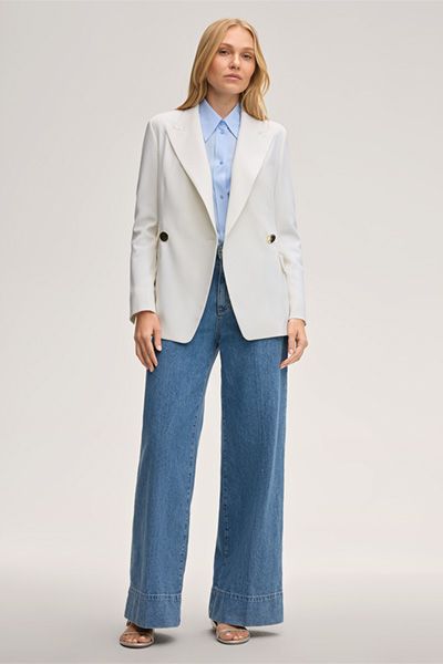 Doppelreihiger Blazer aus Wollstretch
