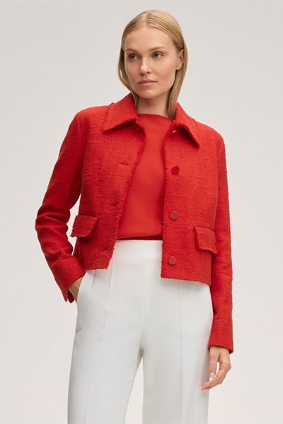 Kurzer Tweed-Blazer aus Baumwolle