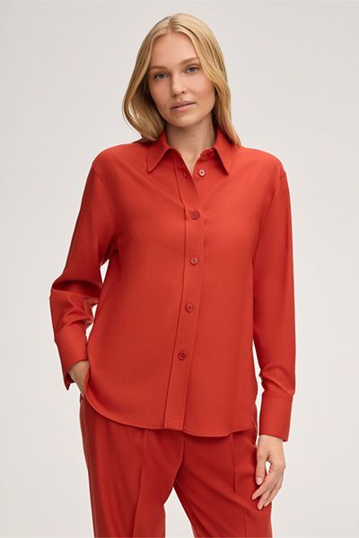 Elegante Hemdbluse aus Schurwoll-Twill