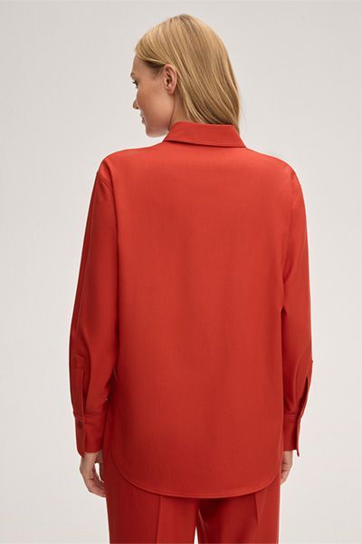 Elegante Hemdbluse aus Schurwoll-Twill