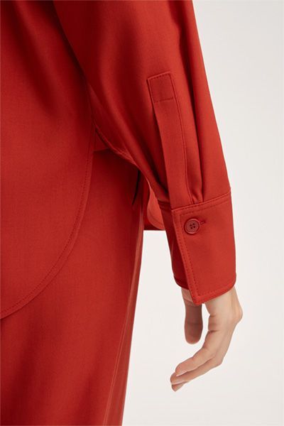 Elegante Hemdbluse aus Schurwoll-Twill