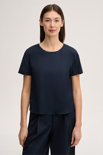 Kurzarm-Bluse aus Baumwoll-Popeline