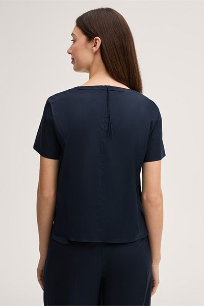 Kurzarm-Bluse aus Baumwoll-Popeline