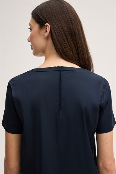 Kurzarm-Bluse aus Baumwoll-Popeline