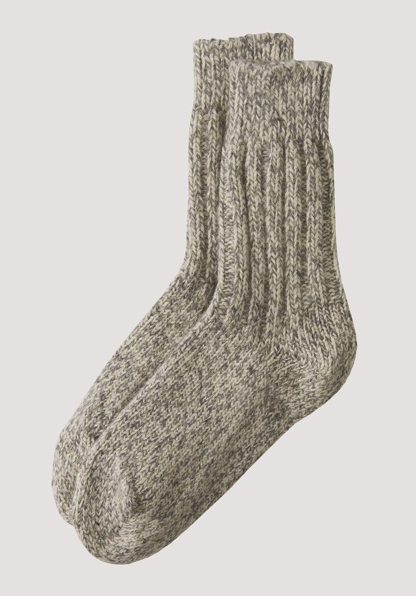 Gerippte Socken aus Bio-Merinowolle