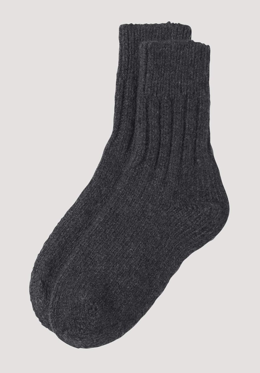 Rippstrick-Socken aus Bio-Merinowolle