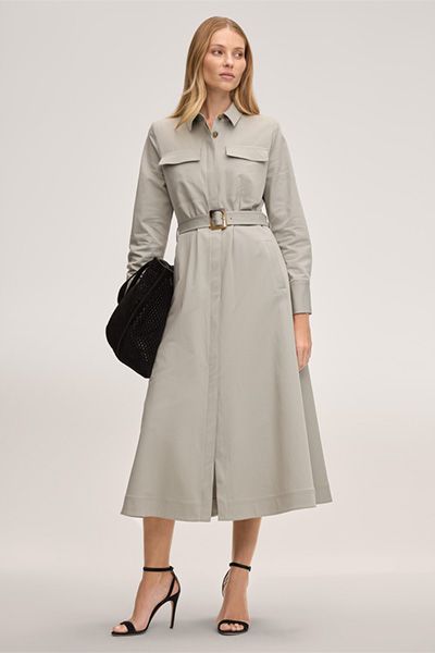 Midikleid im Trench-Stil mit Gürtel