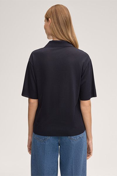 Lässiges Strick-Polo mit V-Ausschnitt