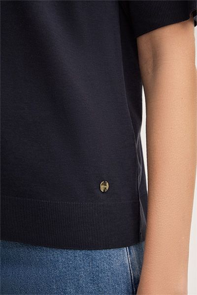 Lässiges Strick-Polo mit V-Ausschnitt