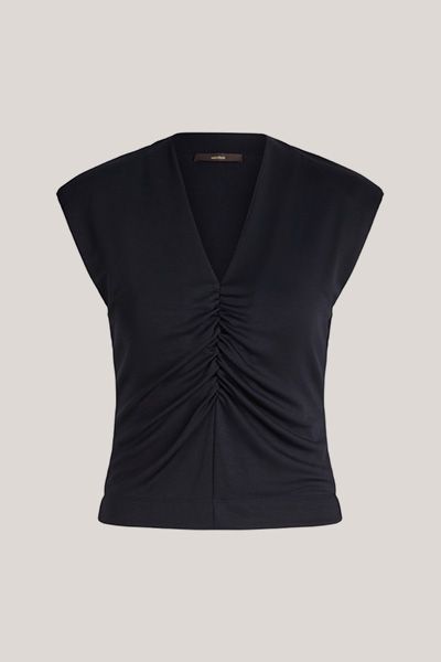 V-Ausschnitt Top mit Raffung