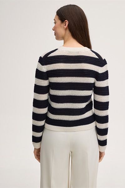Gestreifter Woll-Kaschmir Strickpullover