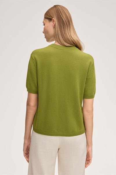 Kurzarm-Strickshirt aus reinem Kaschmir