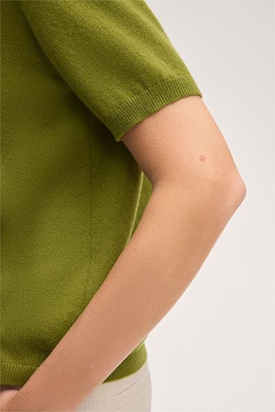 Kurzarm-Strickshirt aus reinem Kaschmir