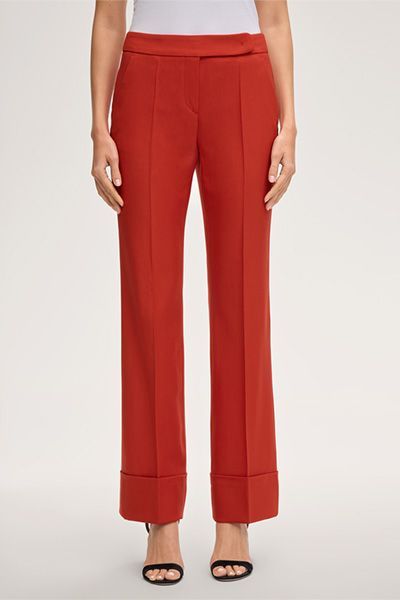 Schurwoll-Stretch-Hose mit breitem Umschlag