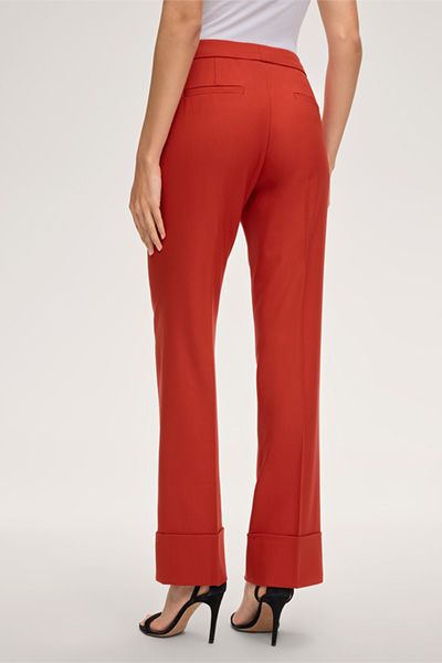 Schurwoll-Stretch-Hose mit breitem Umschlag