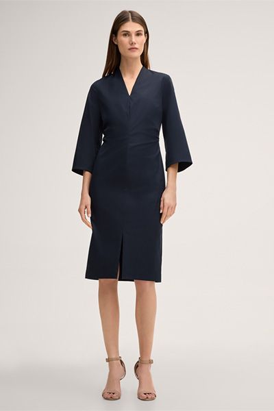 Tailliertes Midi-Etui-Kleid mit V-Ausschnitt