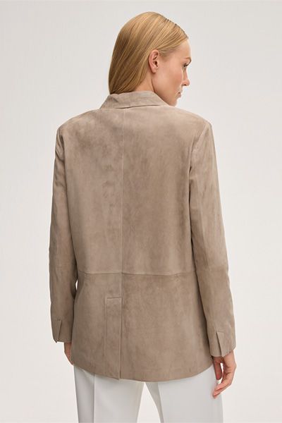 Klassischer Lammvelours-Lederblazer