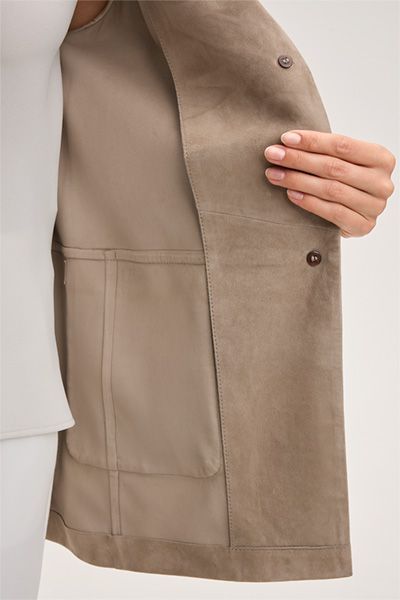 Klassischer Lammvelours-Lederblazer