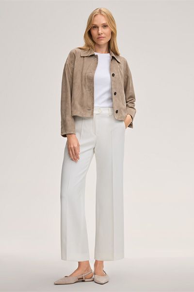 Weiche Hemdjacke aus Veloursleder