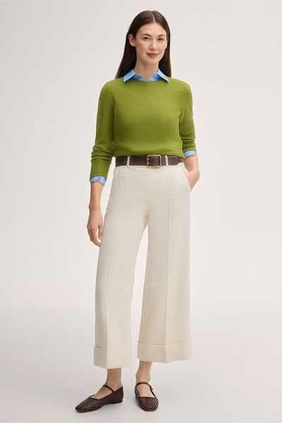 Strukturierter Merino-Rundhalspullover