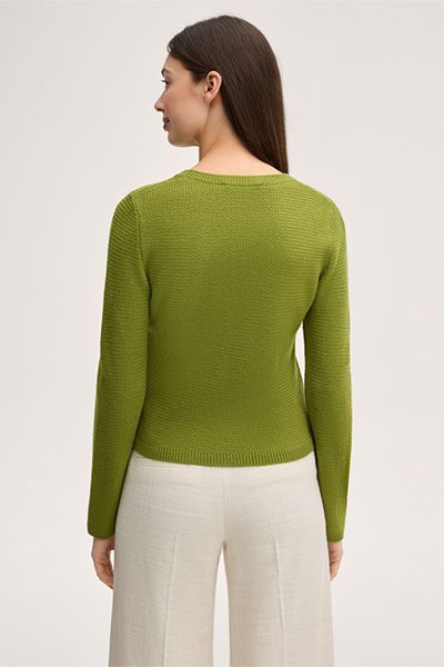 Strukturierter Merino-Rundhalspullover