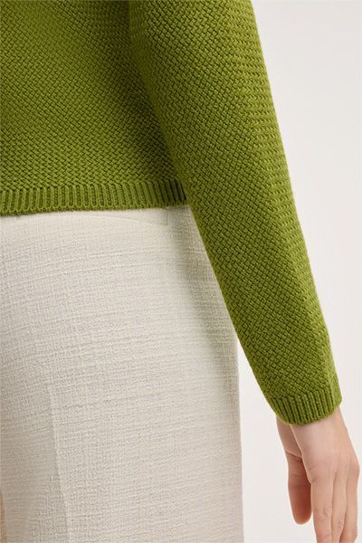 Strukturierter Merino-Rundhalspullover