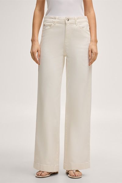High-Waist Palazzo-Jeans mit weitem Bein