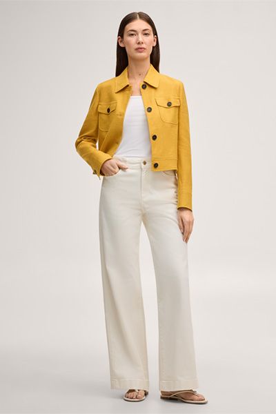 High-Waist Palazzo-Jeans mit weitem Bein