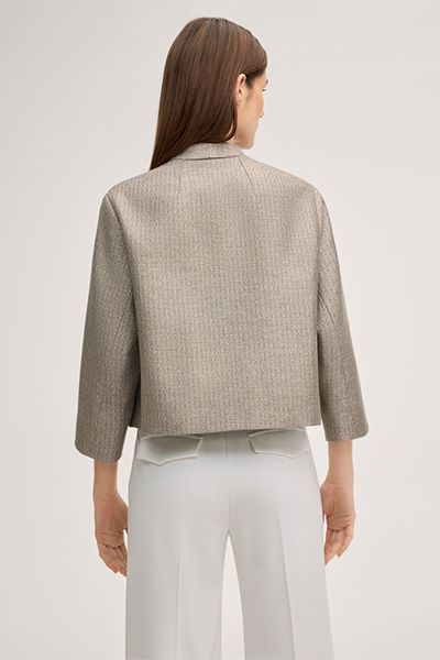 Eleganter verkürzter Metallic-Blazer-Cardigan