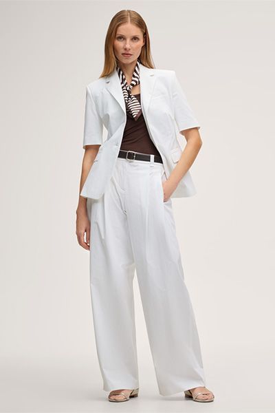 Kurzarm-Blazer aus Baumwoll-Gabardine