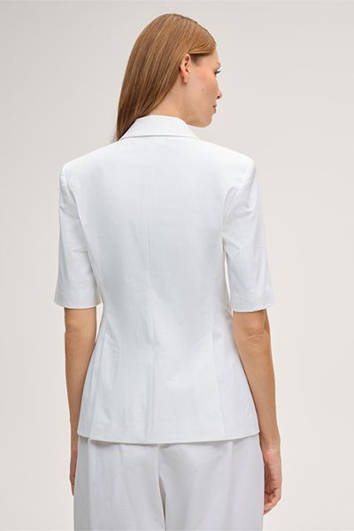 Kurzarm-Blazer aus Baumwoll-Gabardine