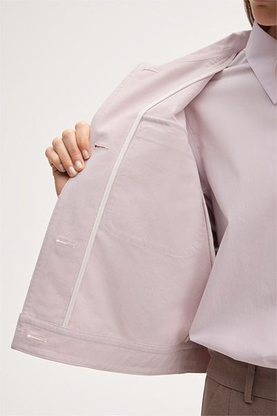 Gekürzte Baumwolljacke mit Lagen-Details