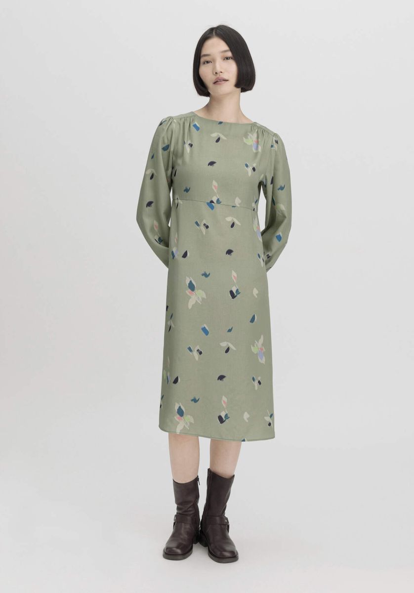 Midikleid aus Lyocell mit abstraktem Print