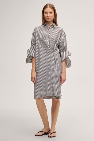 Gestreiftes Hemdblusenkleid im Loose Fit